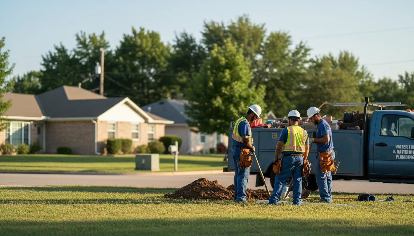 Residential water line and bathroom plumbing service in East Concord, NY